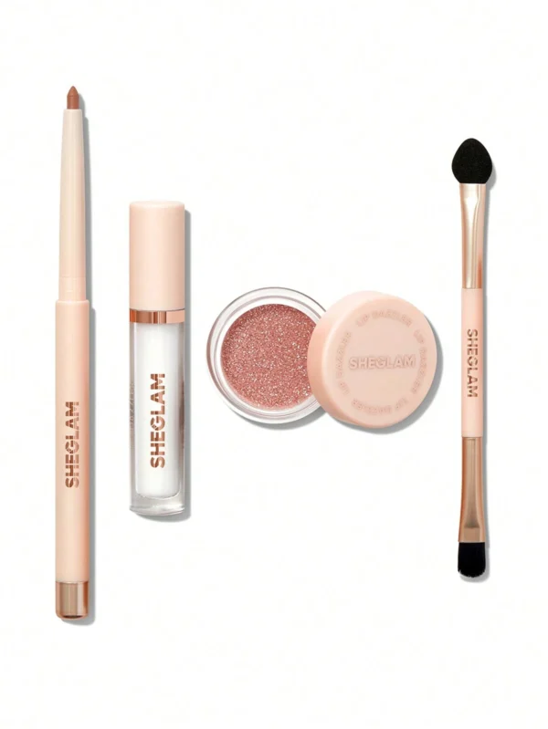 Sheglam Lip Dazzler Glitter Kit -Debutante Sheglam Line & Define Waterproof Eyeliner -Brown